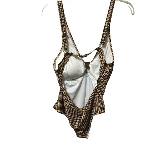 Cupshe One Piece Brown Herringbone Plaid Size 4X NWT Swimsuit (See sizing info) - Picture 3 of 8